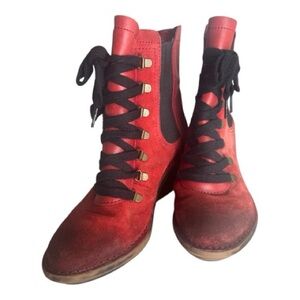 Fly London Red Lace-Up Boots